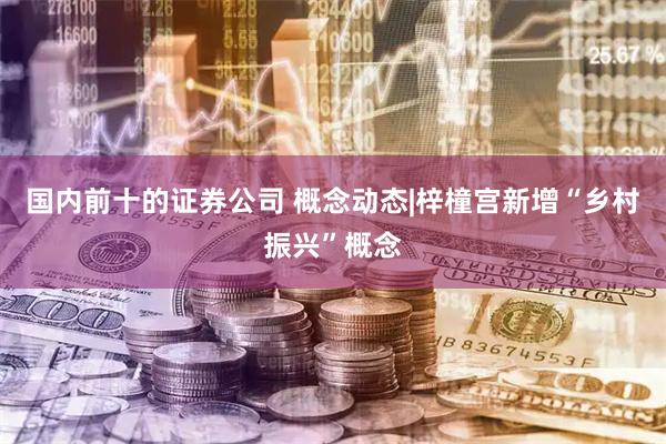 国内前十的证券公司 概念动态|梓橦宫新增“乡村振兴”概念